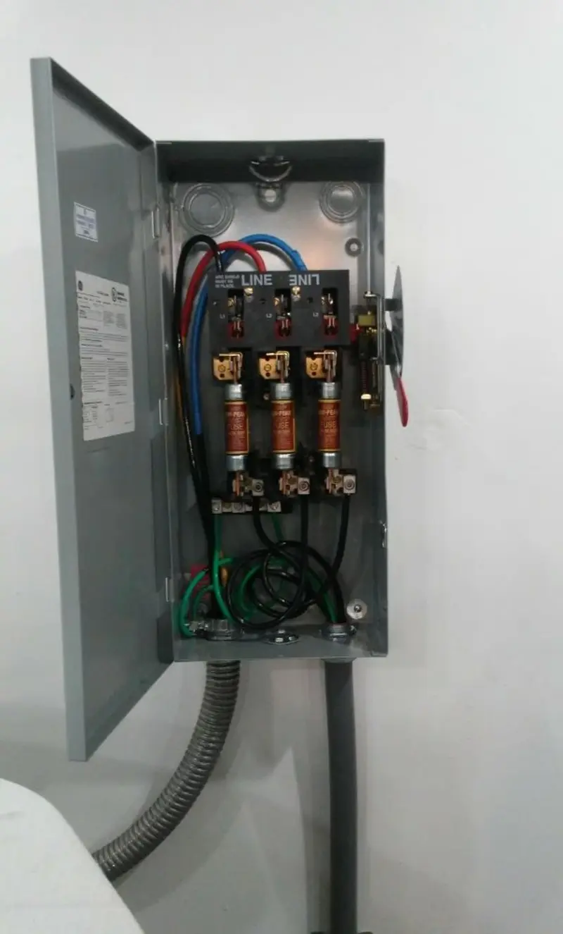 Three-phase disconnect switch installed for Electrical Wiring & Rewiring in Point